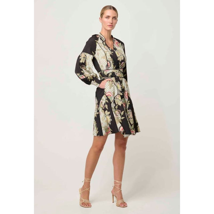 Emersyn Viscose Linen Viscose Dress | Mariposa Nero - Dress