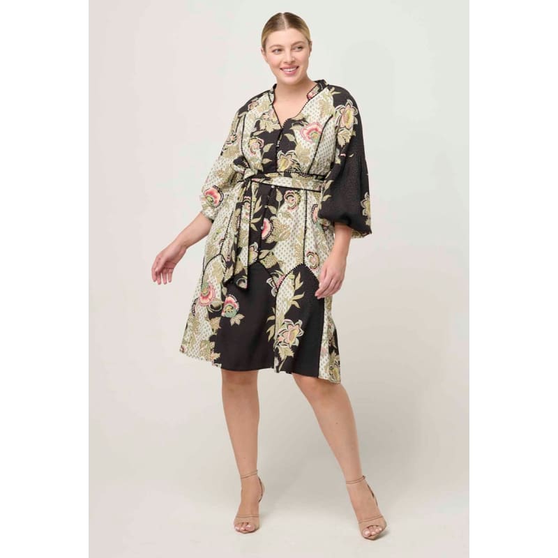 Emersyn Viscose Linen Viscose Dress | Mariposa Nero - Dress
