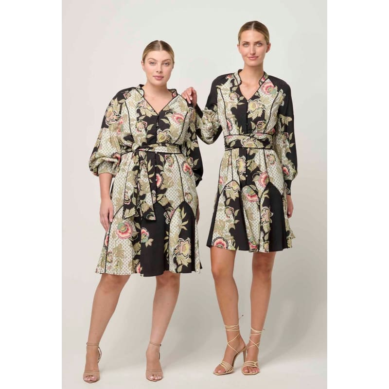 Emersyn Viscose Linen Viscose Dress | Mariposa Nero - Dress