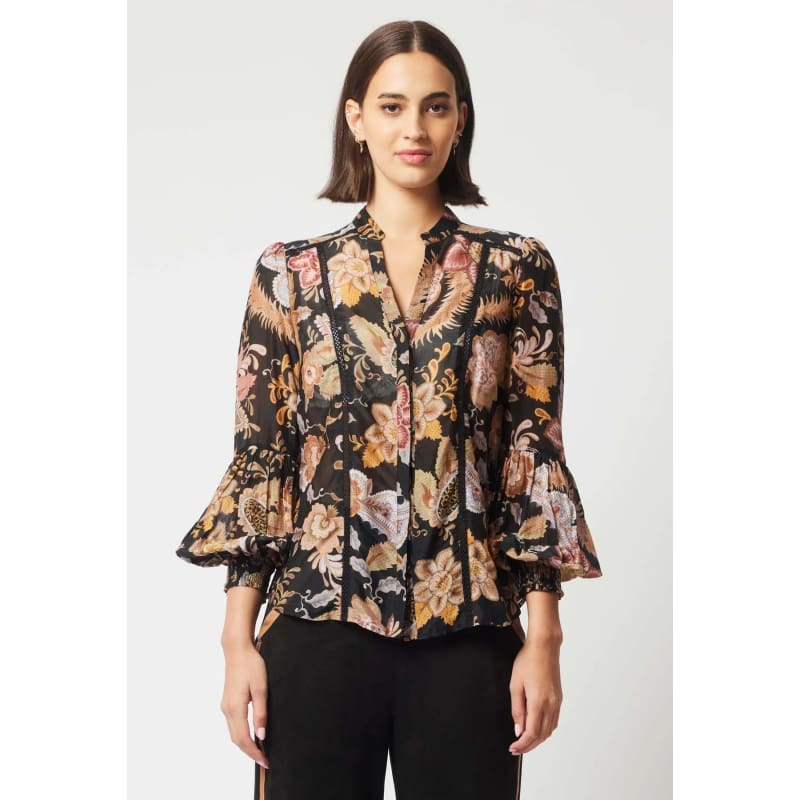 Empress Cotton Silk Shirt | Dragon Flower - Tops