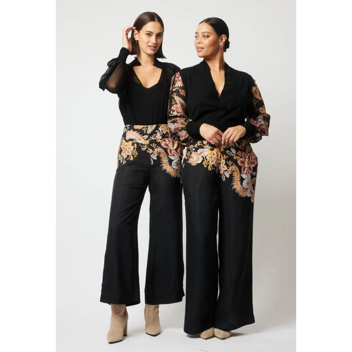 Empress Cupro Viscose Pant | Dragon Flower - Bottoms