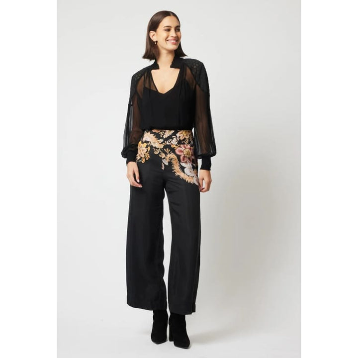 Empress Cupro Viscose Pant | Dragon Flower - Bottoms