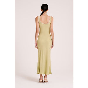 Enni Cupro Slip Dress | Lime - Dress