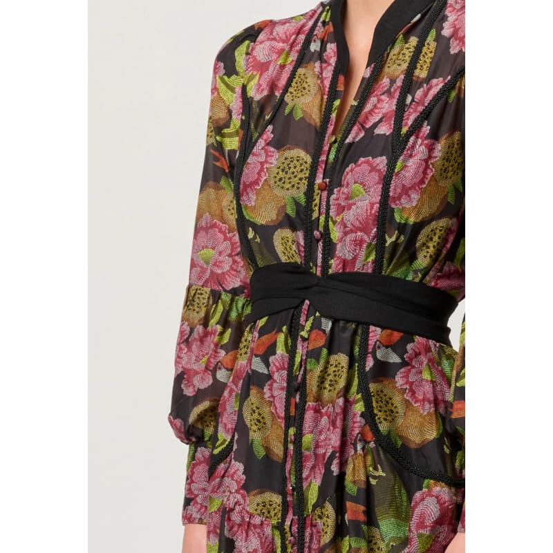 Esmeralda Cotton Silk Midi Dress | Winter Granadilla - Dress