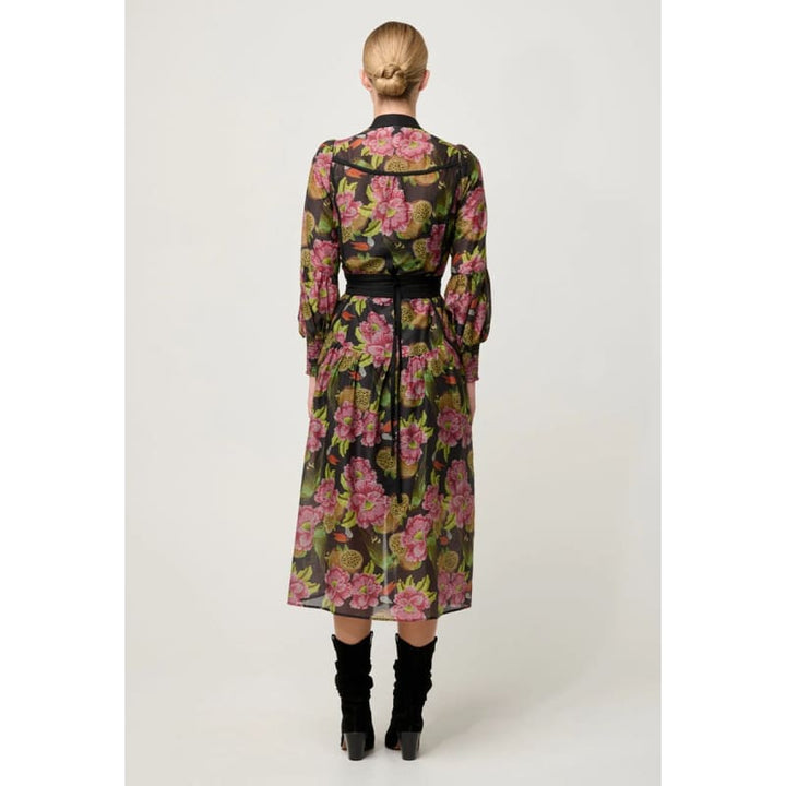 Esmeralda Cotton Silk Midi Dress | Winter Granadilla - Dress