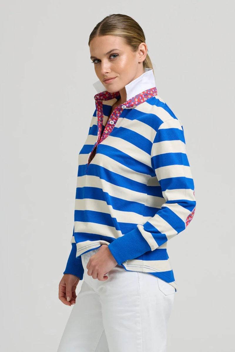 Ruby Sweatshirt | Mid Blue & Ivory