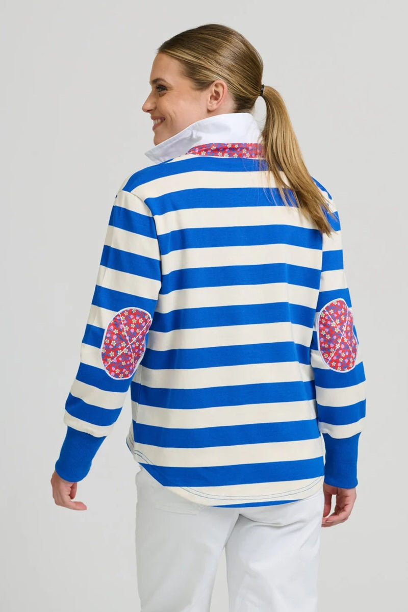 Ruby Sweatshirt | Mid Blue & Ivory