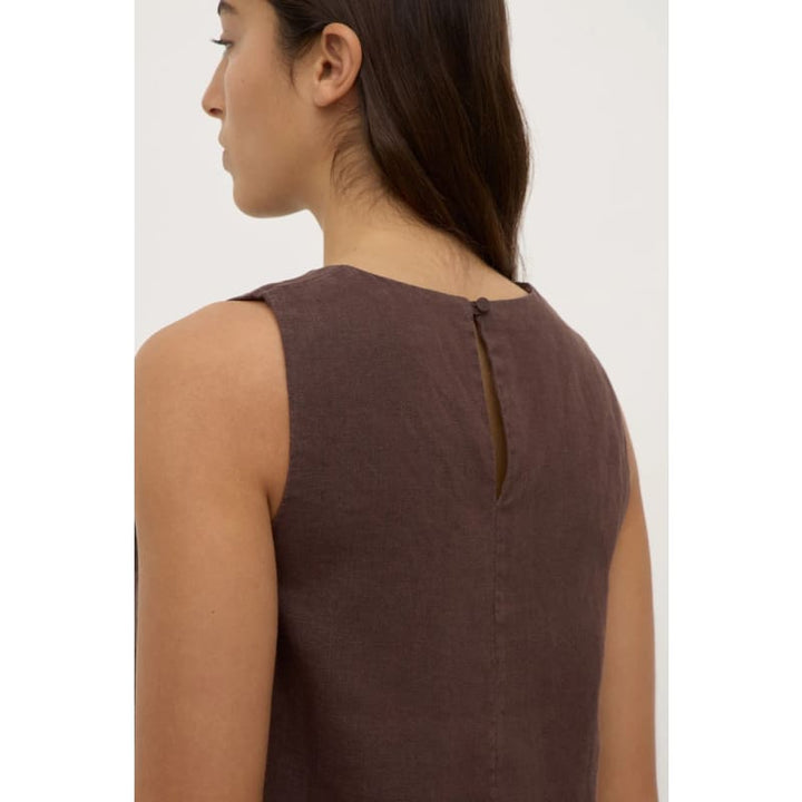 Estelle Linen Top | Ganache - Tops