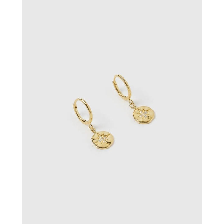 Estrella Gold & Zircon Hoop Huggies - Jewellery