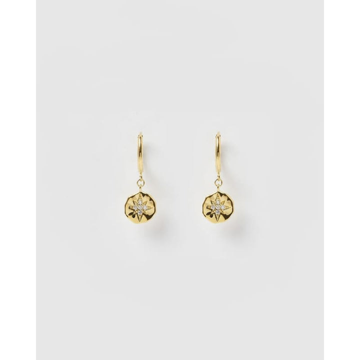 Estrella Gold & Zircon Hoop Huggies - Jewellery