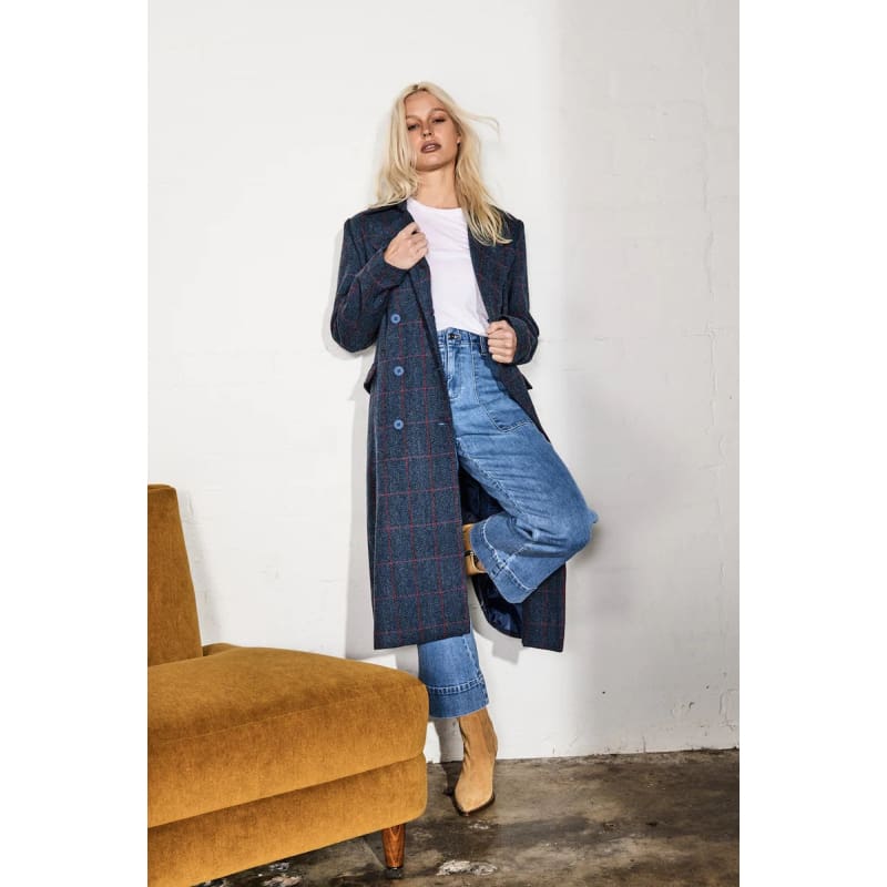 Etta Coat | Blue Plaid - Jackets