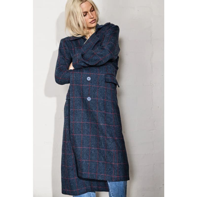 Etta Coat | Blue Plaid - Jackets