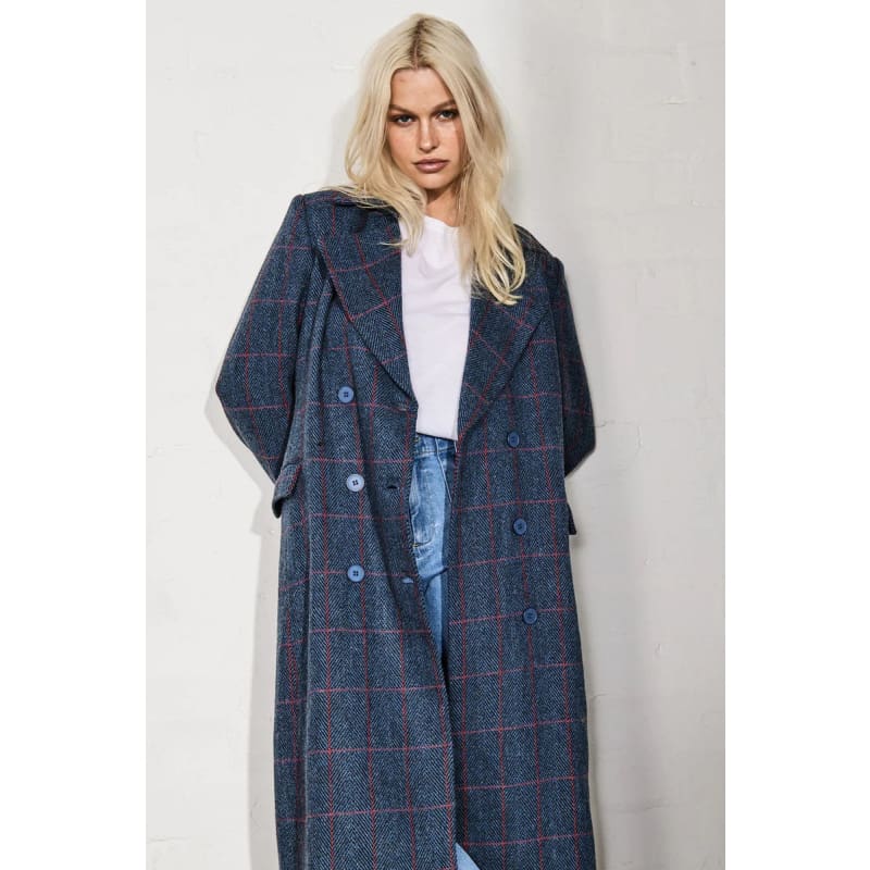 Etta Coat | Blue Plaid - Jackets