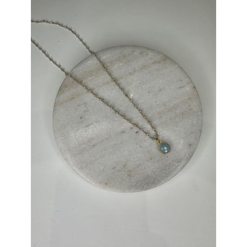 Euro Gold and Green Quartz Gem Necklace | A1 - Jewellery