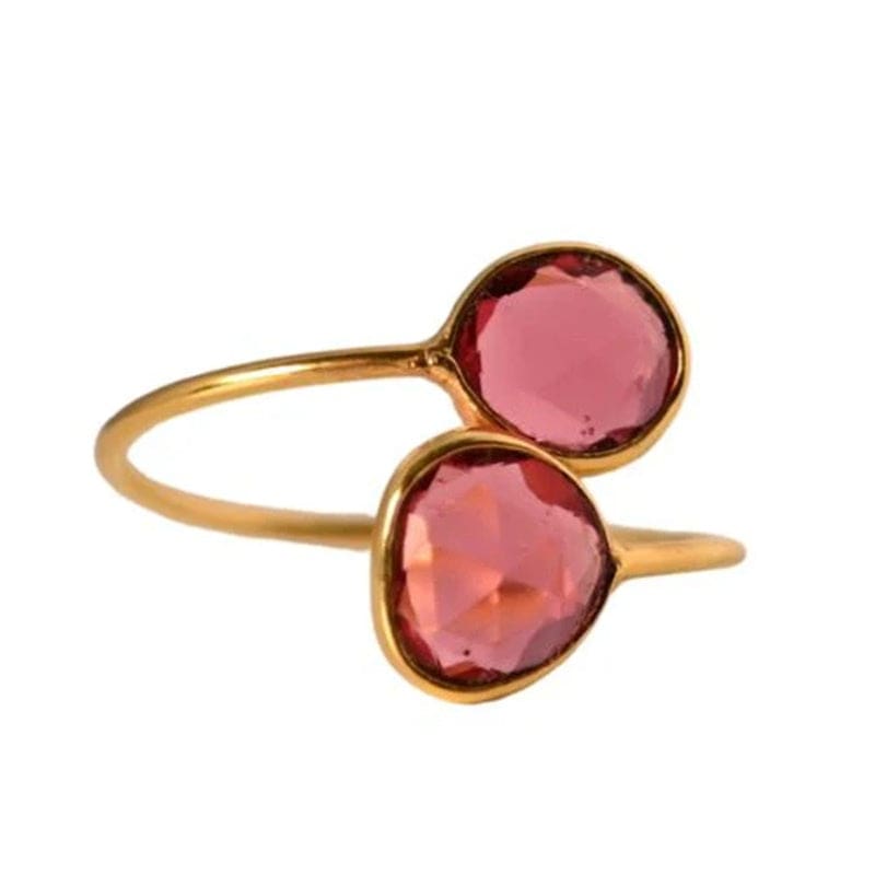 Euro Gold Cuff Ring Cherry Quartz | A255 - Jewellery