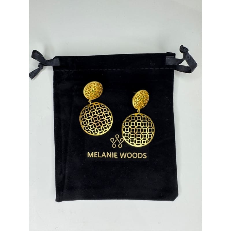 Euro Gold Double Jali Stud Earrings | B35 - Jewellery