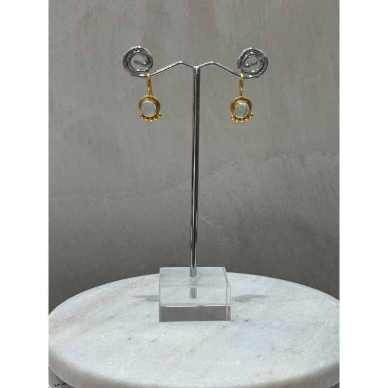 Euro Gold Gemstone Drop Earrings | A238a - Jewellery