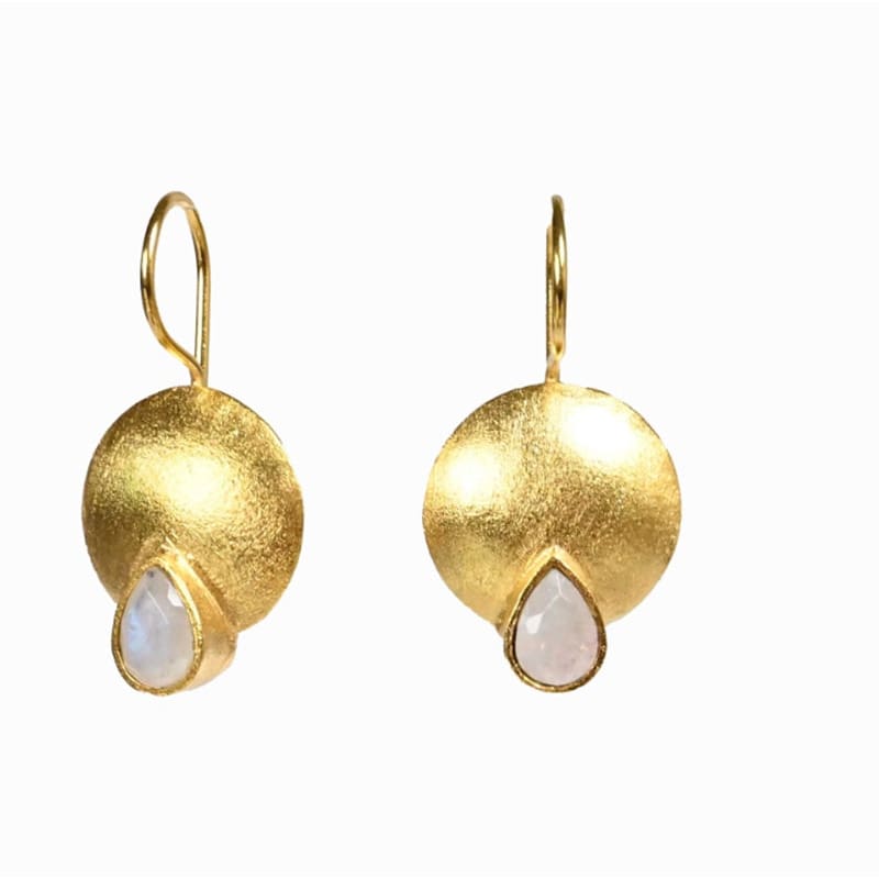 Euro Gold Gemstone Earrings | A223 - Jewellery