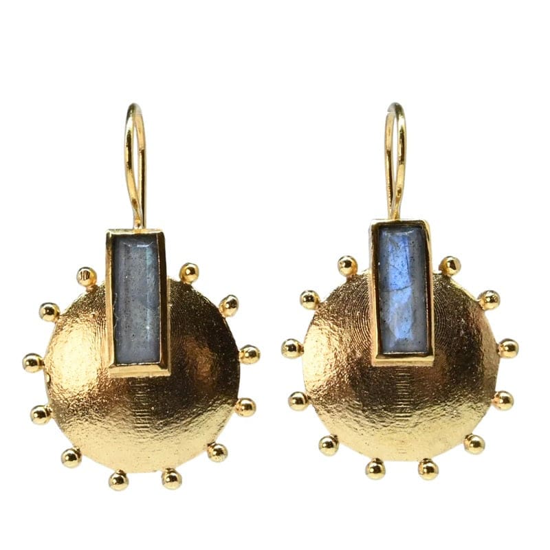 Euro Gold Gemstone Earrings | A228-1 - Jewellery