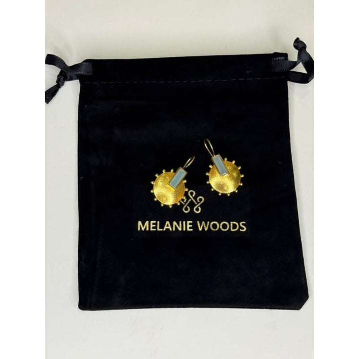 Euro Gold Gemstone Earrings | A228 - Jewellery