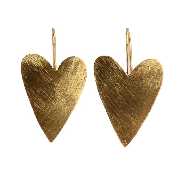 Euro Gold Heart Drop Earrings | B209 - Jewellery