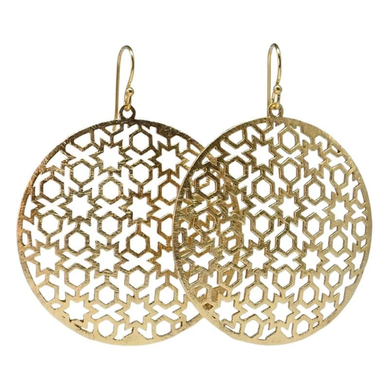 Euro Gold Jali Earrings | B35A - Jewellery