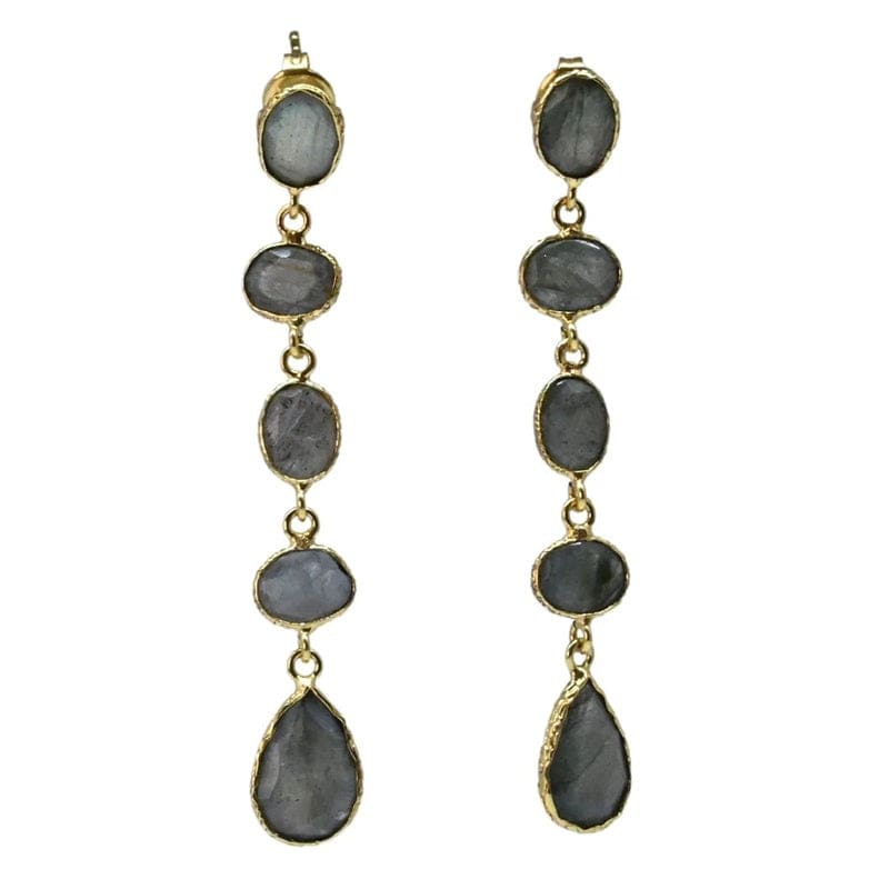 Euro Gold Laboradorite Earring | A248 - Jewellery