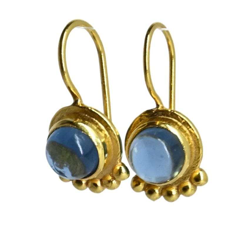 Euro Gold London Blue Topaz Drop Earring | A238a - Jewellery