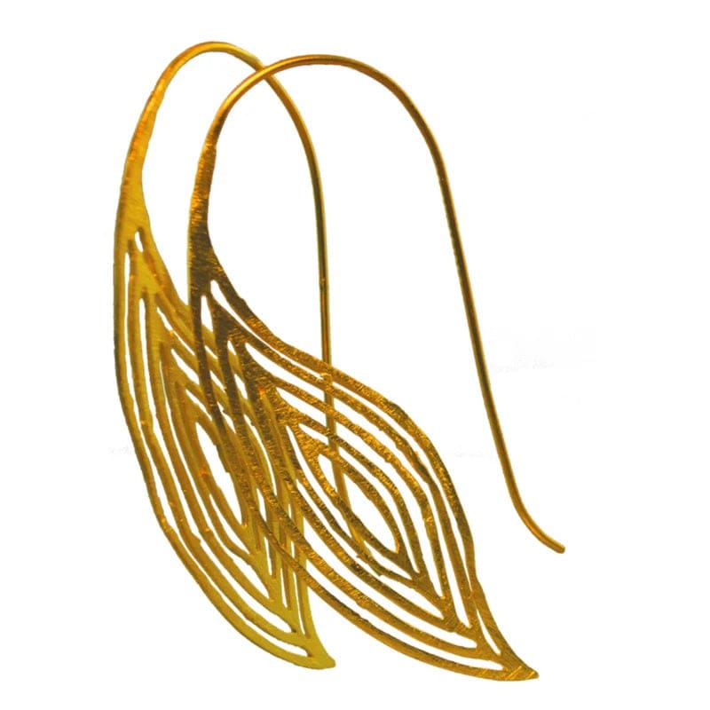 Euro Gold Loose Leaf Earring | B33L - Jewellery