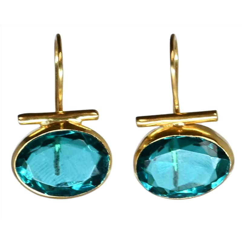 Euro Gold Taupe Quartz Earring | A196 - Jewellery