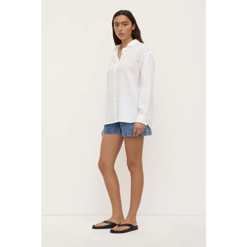 Everyday Womens Linen Long Sleeve Shirt | White - Tops