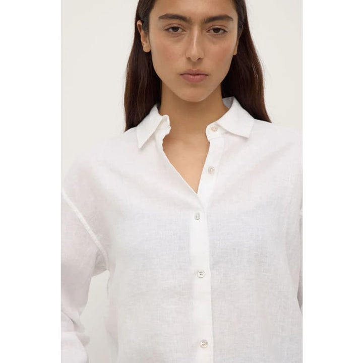 Everyday Womens Linen Long Sleeve Shirt | White - Tops