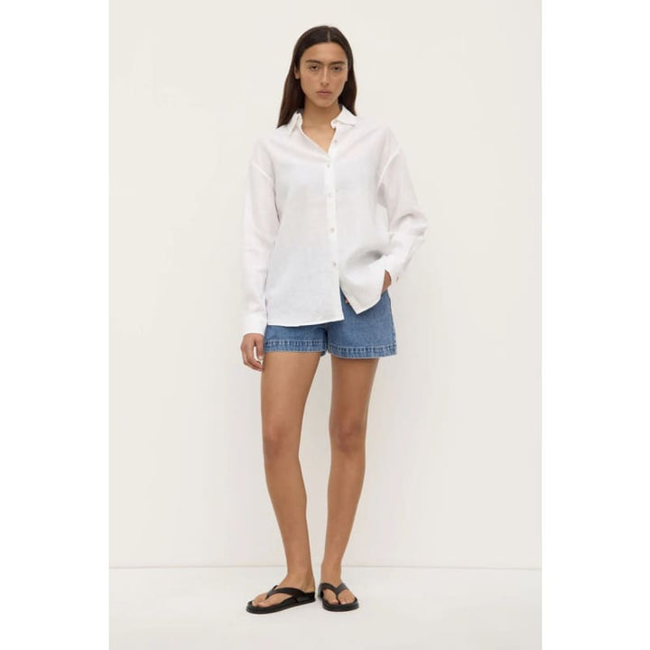 Everyday Womens Linen Long Sleeve Shirt | White - Tops