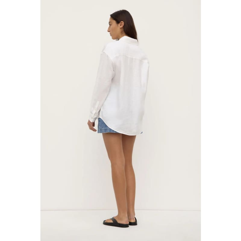 Everyday Womens Linen Long Sleeve Shirt | White - Tops
