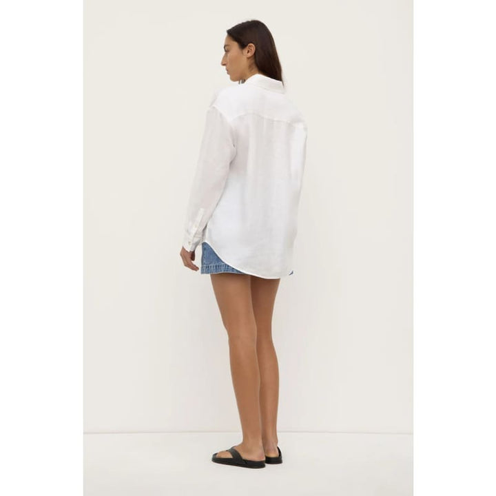 Everyday Womens Linen Long Sleeve Shirt | White - Tops