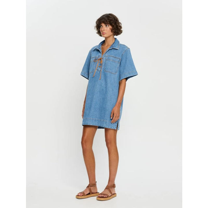 Evie Denim Dress | Blue - Dress