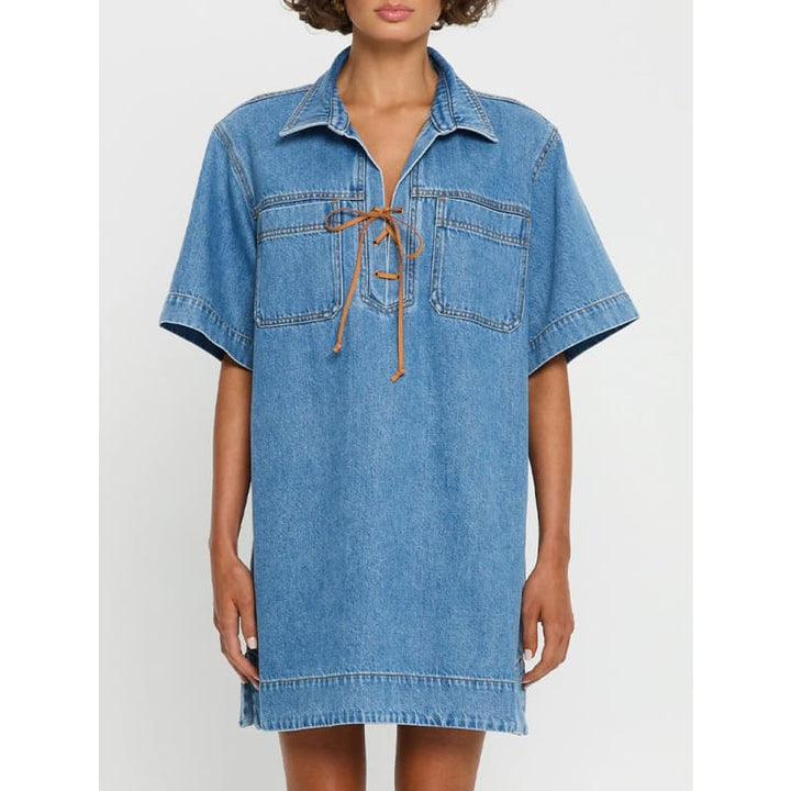 Evie Denim Dress | Blue - Dress