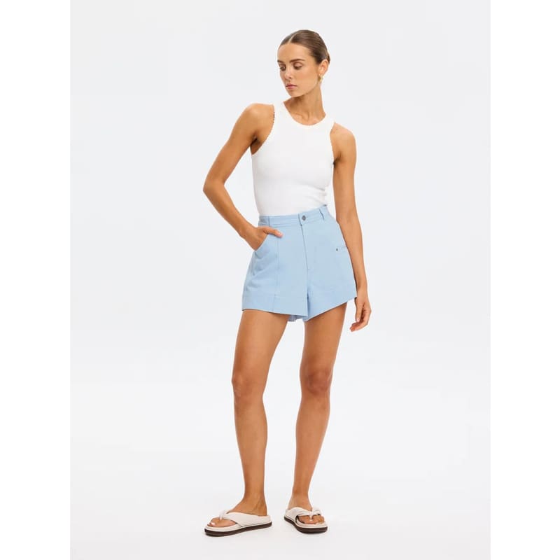 Evie Denim Short | Sky - Bottoms