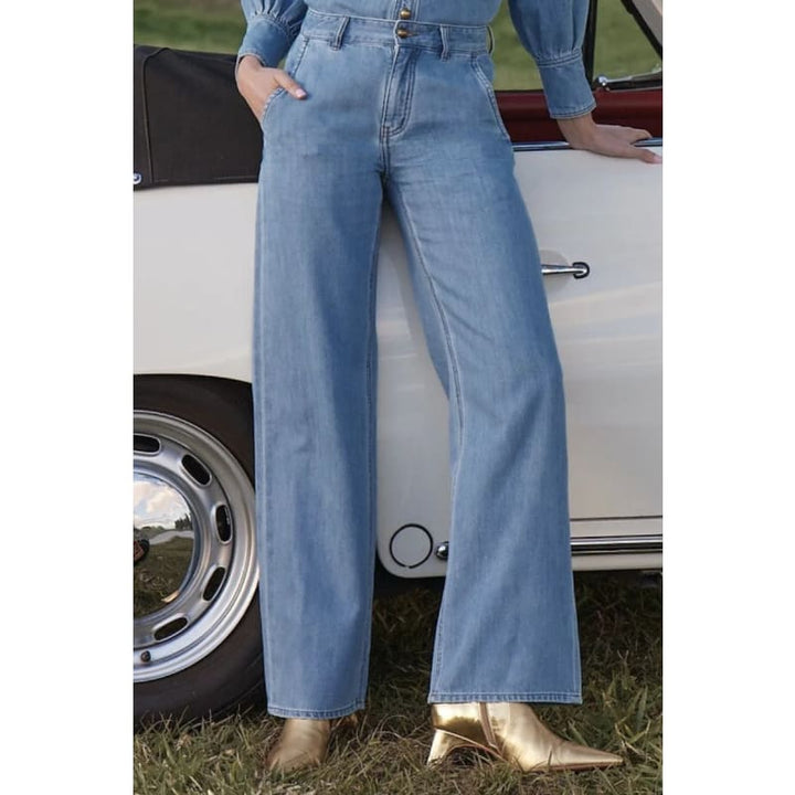 Flint Jean | Light Washed Denim - Bottoms