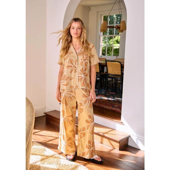 Floral Embroidered Pants - Bottoms