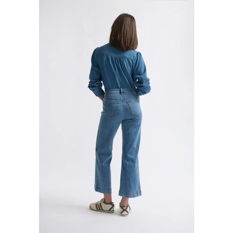Freya Jean | Leather Pocket 70’s Blue - Bottoms