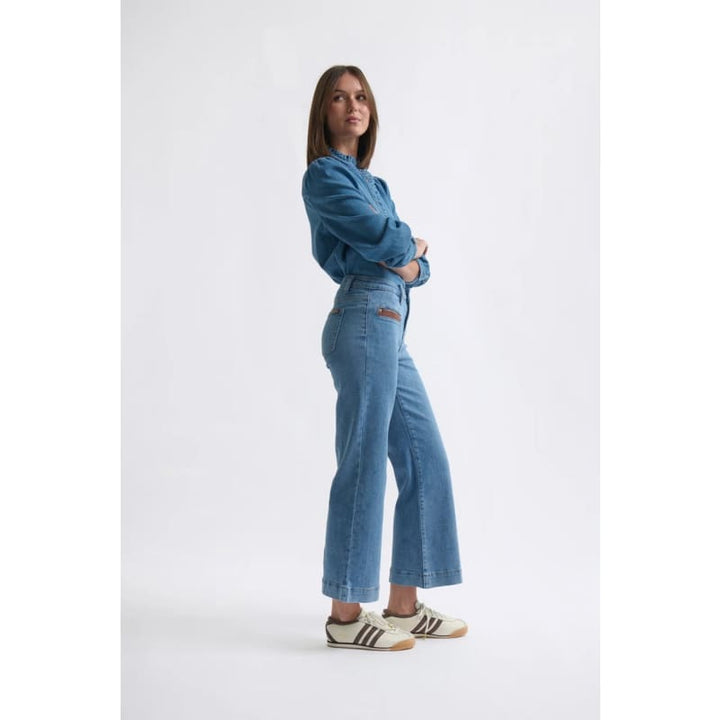 Freya Jean | Leather Pocket 70’s Blue - Bottoms