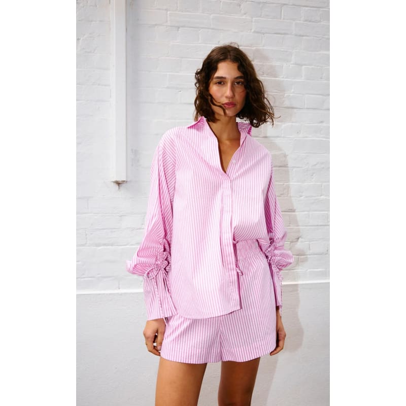 Freya Shirt | Blush Wash Denim - Tops