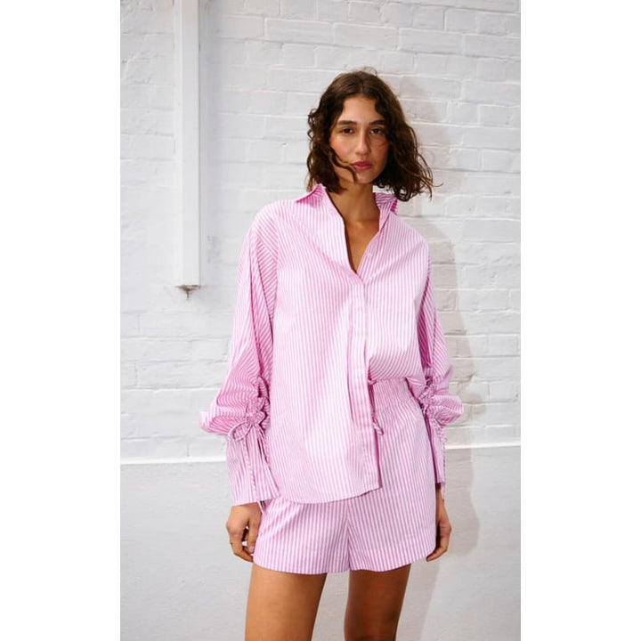 Freya Shirt | Blush Wash Denim - Tops