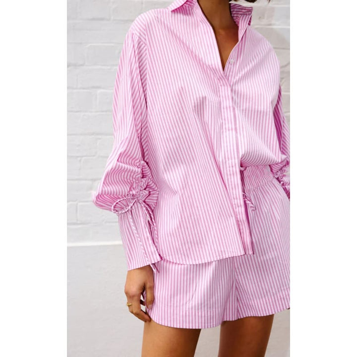 Freya Shirt | Blush Wash Denim - Tops