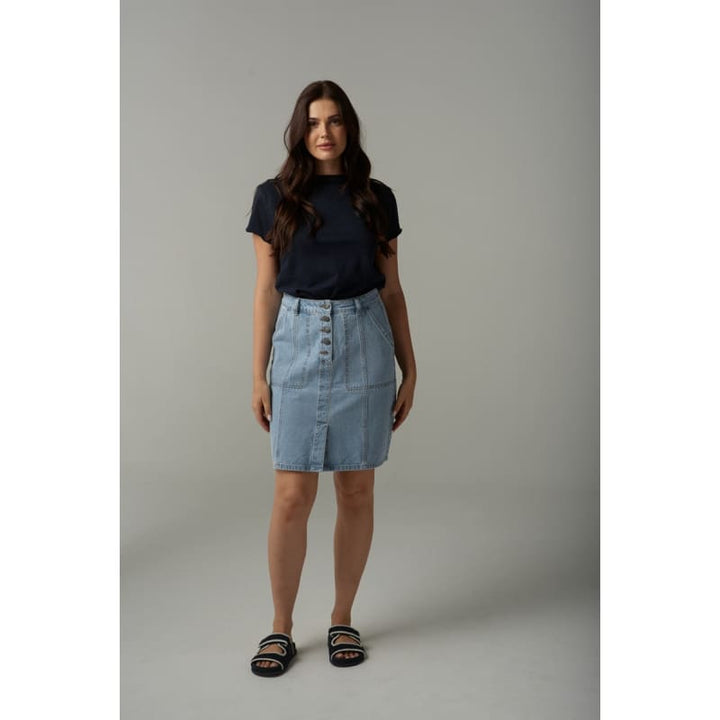 Front Split Tee | Parisian Navy C1384 - Tops
