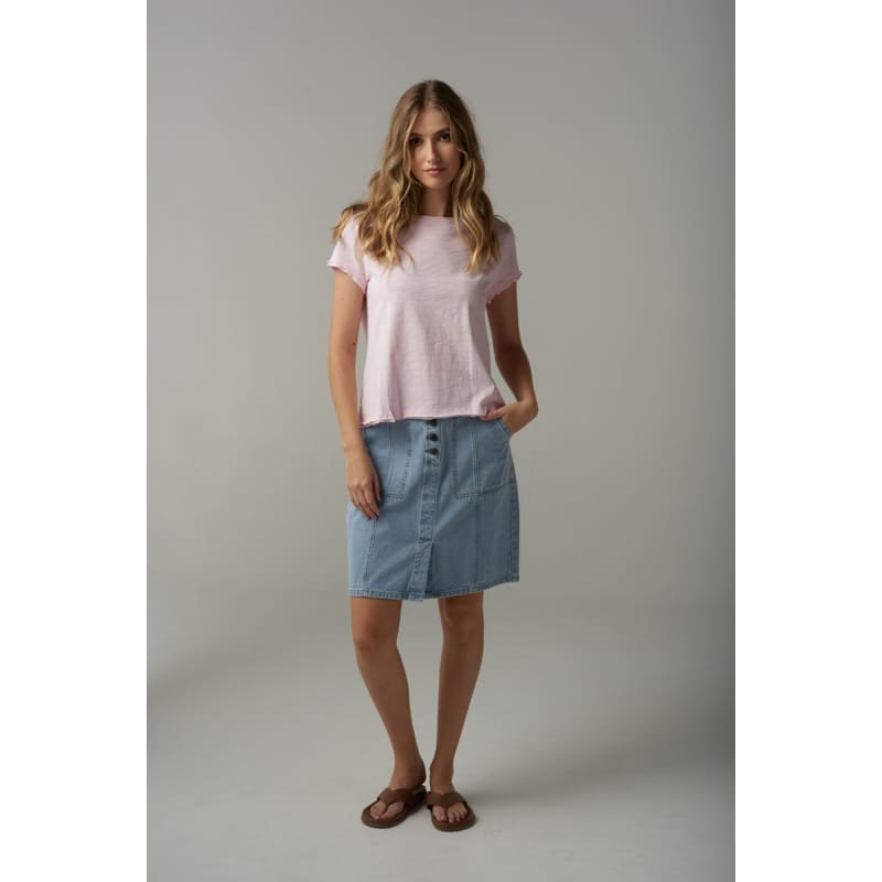 Front Split Tee | Pink Touch C1382 240 Tops