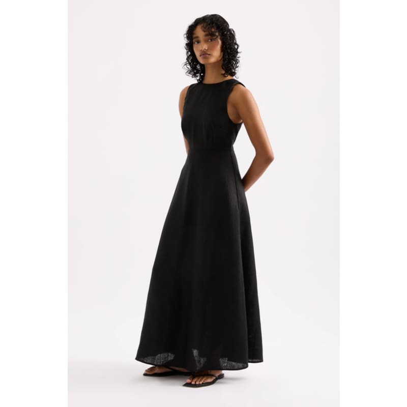 Gael Linen Maxi Dress | Black - Dress