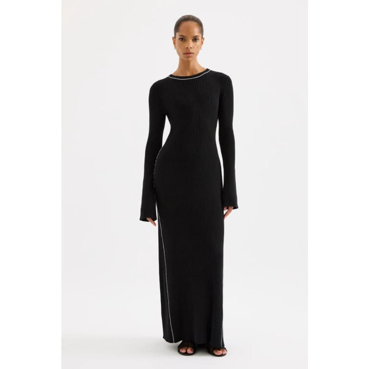 Gaia Knit Maxi Dress | Black - Dress