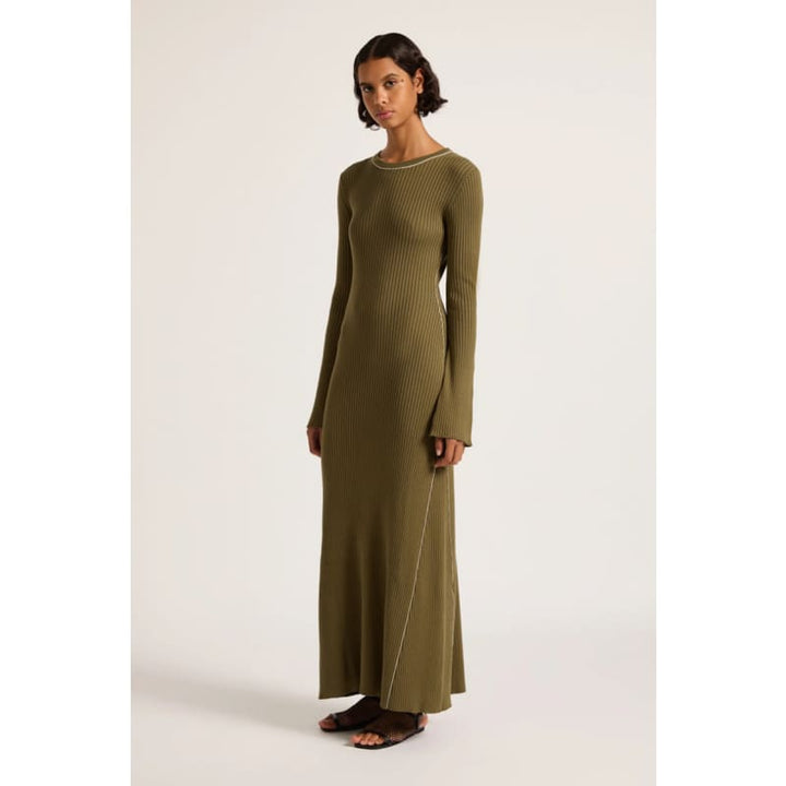 Gaia Knit Maxi Dress | Olive - Dress